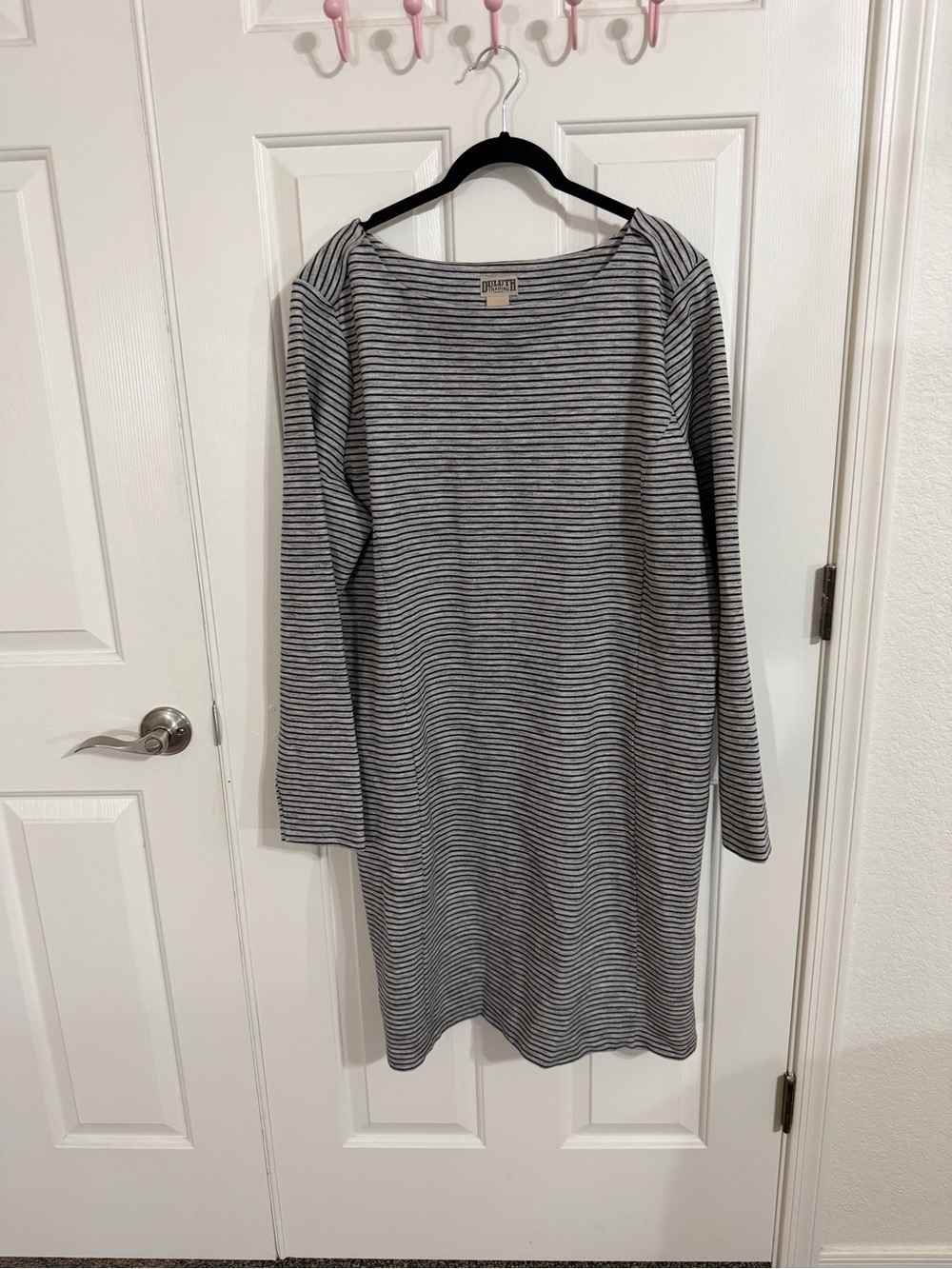Duluth Trading Co XXL Striped Long Sleeve Knit T Shirt Shift Dress